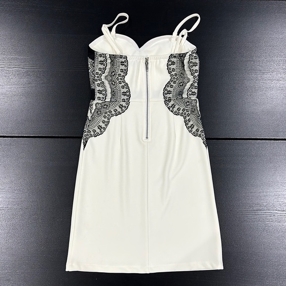 Fancy Paris White and Black Lace Detail Strapless Dress - S - Picture 4 of 10